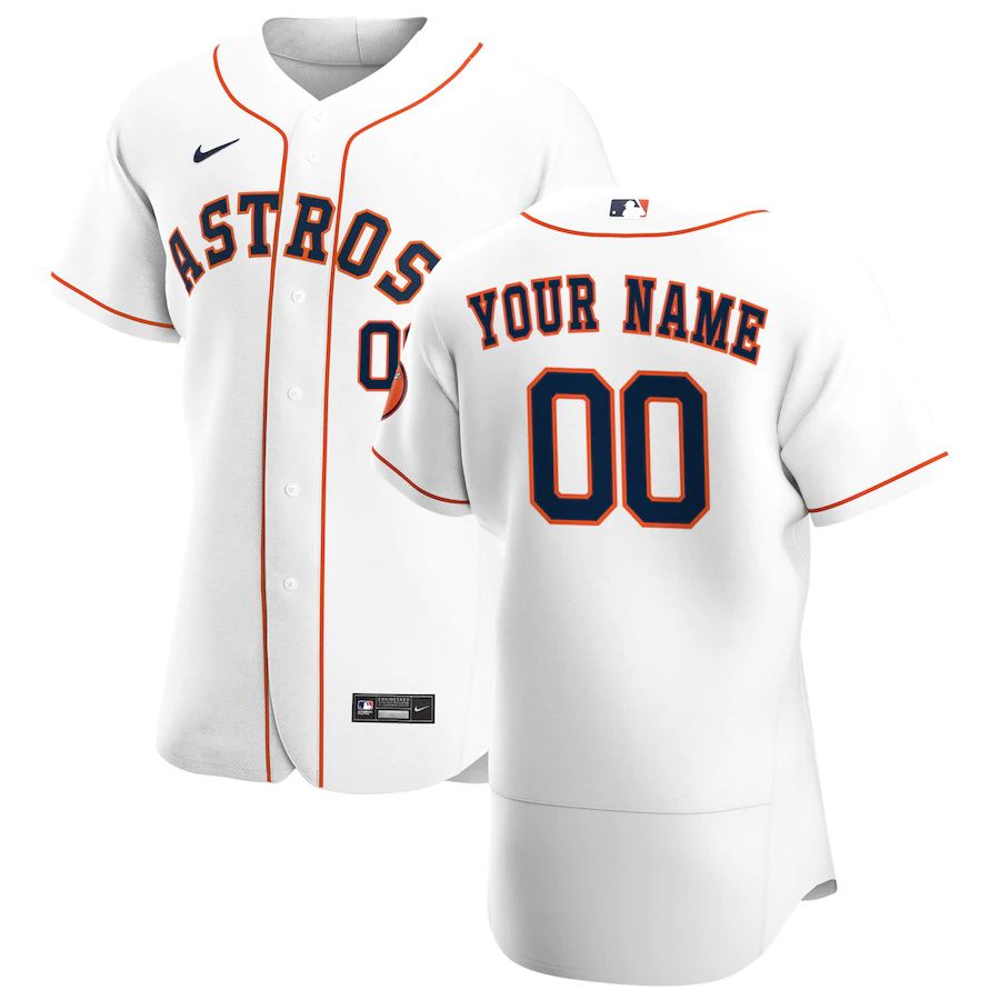 Cheap Mens Houston Astros Nike White Home Authentic Custom MLB Jerseys